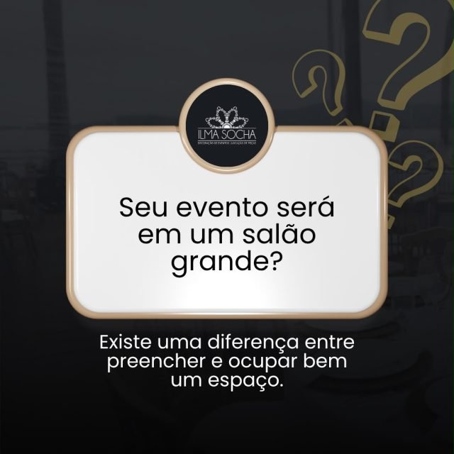 Espaços grandes oferecem inúmeras possibilidades mas também exigem planejamento para não parecerem vazios ou desconectados.
Criar setores, trabalhar diferentes alturas, distribuir mobiliário e pensar nos pontos de respiro são algumas das escolhas que fazem o ambiente ganhar proporção e aconchego.
No final, não se trata de preencher cada espaço disponível. Trata-se de saber onde criar, onde destacar e onde deixar respirar. ✨
#IlmaSocha #DecoraçãoDeEventos #PlanejamentoDeEventos #EventosCorporativos #Casamentos #eventosjoinville